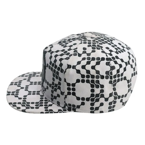 Flat Brim Color Blocking Embroidered Printed Baseball Cap